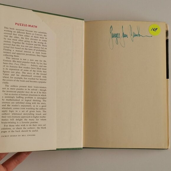 Puzzle Math 1958 George Gamow Book, Marvin Stern Canadian Ed. w/DJ - Picture 5 of 10